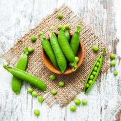 green peas on a table