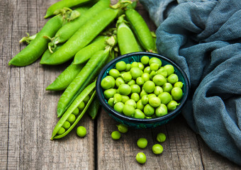 green peas on a table