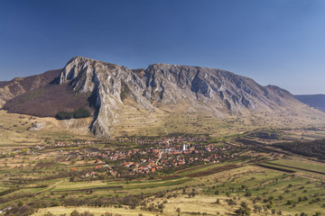 Fototapeta premium Rimetea village and Piatra Secuiului, one of the most picturesque and attractive site in Transylvania, Romania