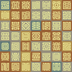 Seamless pattern with runic Square patterns. Runes