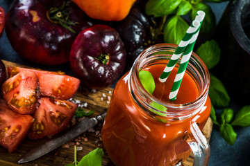 Homemade fresh tomato juice