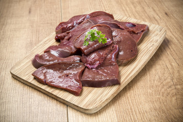 Hígado crudo de ternera