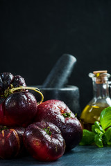 Dark ripe fresh Crimea tomatoes