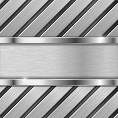 Metal background with chrome elements