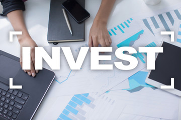 Invest. Return on investment. Financial growth. Technology and business concept.