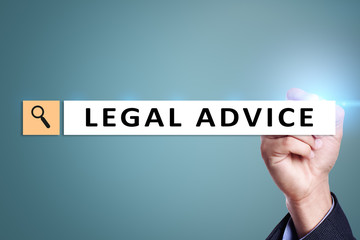 Legal advice ext on virtual screen. Consulting. Attorney at law. lawyer, Business and Finance concept.