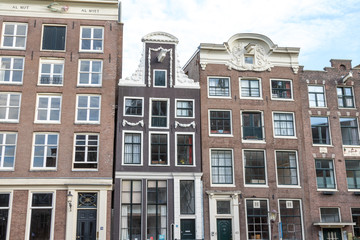 Traditional old buildings in Amsterdam, Netherlands