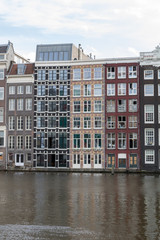 Fototapeta na wymiar Traditional old buildings in Amsterdam, Netherlands