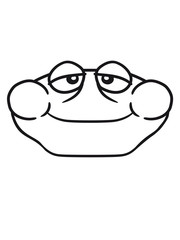 kopf gesicht lustig glücklich sitzend frosch klein süß niedlich quak comic cartoon clipart