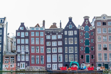 Obraz premium Traditional old buildings in Amsterdam, Netherlands