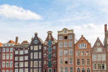 Naklejka premium Traditional old buildings in Amsterdam, Netherlands