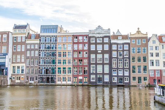 Traditional old buildings in Amsterdam, Netherlands