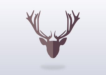 Naklejka premium Hirsch Symbol gefalten auf verlaufenden Hintergrund