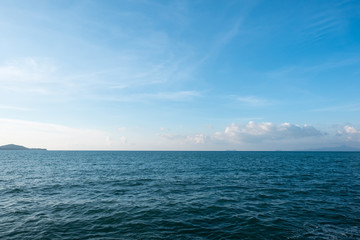 Image of sea or ocean with beautiful blue sky background
