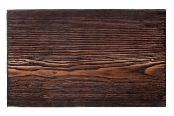 Wooden frame made of dark wood with a place for your creativity. Isolated