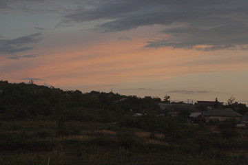 The village in the Budjak steppe in autumn. The terrain in southern Europe. It's autumn time.