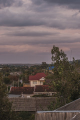 The village in the Budjak steppe in autumn. The terrain in southern Europe. It's autumn time.