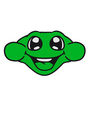 kopf gesicht glücklich spaß fröhlich winken frosch klein süß niedlich quak comic cartoon clipart