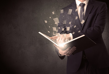 Man reading book.