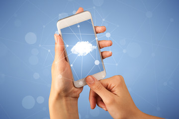 Female hand holding smartphone