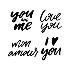 Hand drawn lettering set. Perfect design for greeting cards, posters, T-shirts, banners, print invitations.