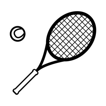 Sport equipment simple tennis racket icon