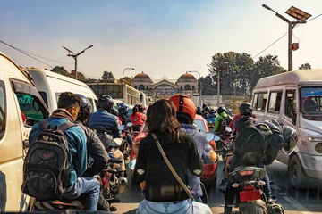Fotobehang Kathmandu Traffic Jam, Nepal © Ingo Bartussek