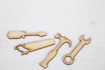 Fathers day template with small tool figurines