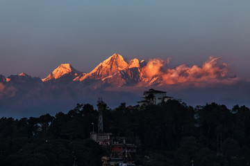 Nagarkot, Nepal, View on the Himalayan Mountain Range