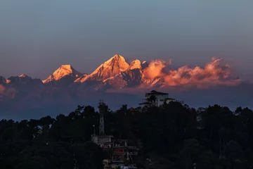 Poster Nagarkot, Nepal, Uitzicht op de Himalaya-bergketen © Ingo Bartussek