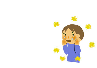 花粉症、アレルギーのクリップアート。