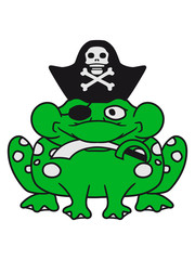 kapitän pirat säbel schwert augenklappe seeräuber matrose schiff boot segeln meer verkleidung sitzend frosch klein süß niedlich quak comic cartoon clipart
