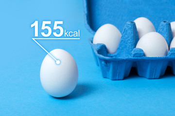 Calorie calculation of daily allowance for weight loss. Egg contains 155 calories