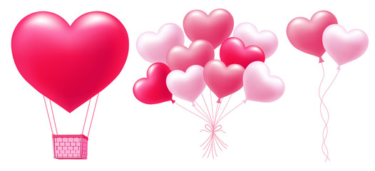 Balloons in heart shape