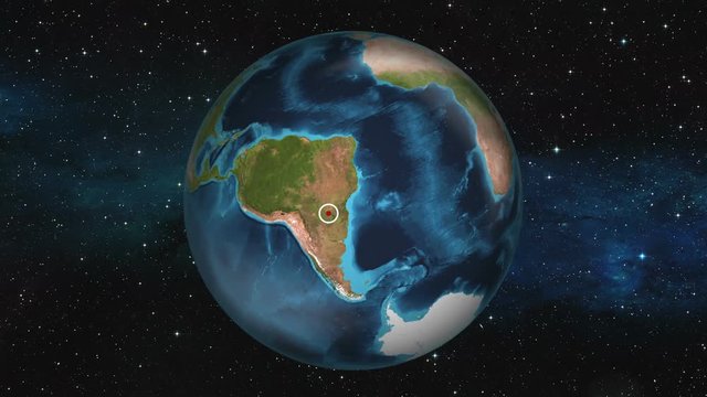 Earth Zoom In - Asuncion, Paraguay
