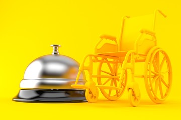 Wheelchair background with hotel bell