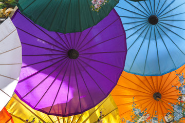 Umbrellas  / paper umbrellas colorful : Colorful background