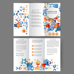 Obraz premium Color tri fold business brochure
