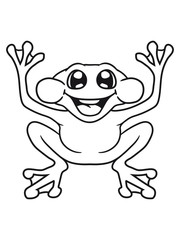 Naklejka premium glücklich spaß fröhlich winken frosch klein süß niedlich quak comic cartoon clipart