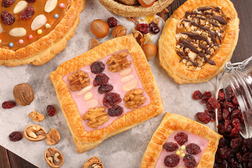 Mazurek traditional polish easter cake on wooden background