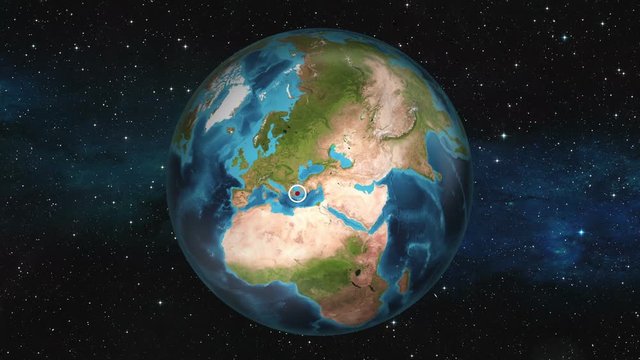 Earth Zoom In - Athens, Greece