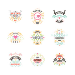 Happy Valentine's day set. Hand Drawing Vector Lettering design. Can be used for posters, postcards, prints on clothes.