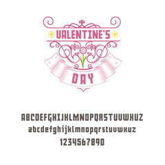 Latin alphabet geometric - Valentine's day sign. Can be used for posters, postcards, prints on clothes.