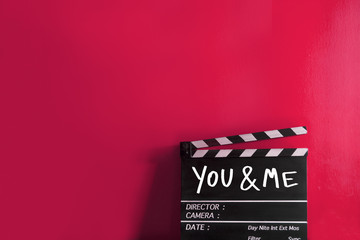 you and me text title on film slate