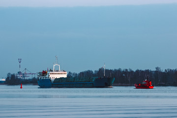 Blue bulk carrier