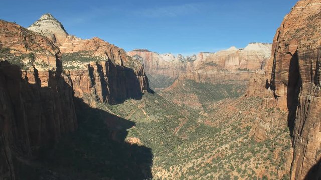 a morning view of zion national park from canyon overlook in utah, usa