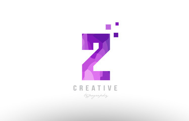 Obraz premium Różowe logo numer 2 w kwadraty