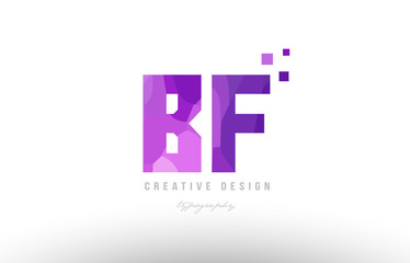 bf b f pink alphabet letter logo combination with squares