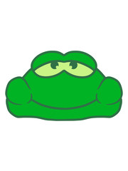 gesicht kopf müde entspannt sitzend frosch klein süß niedlich quak comic cartoon clipart