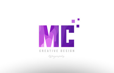 mc m c pink alphabet letter logo combination with squares